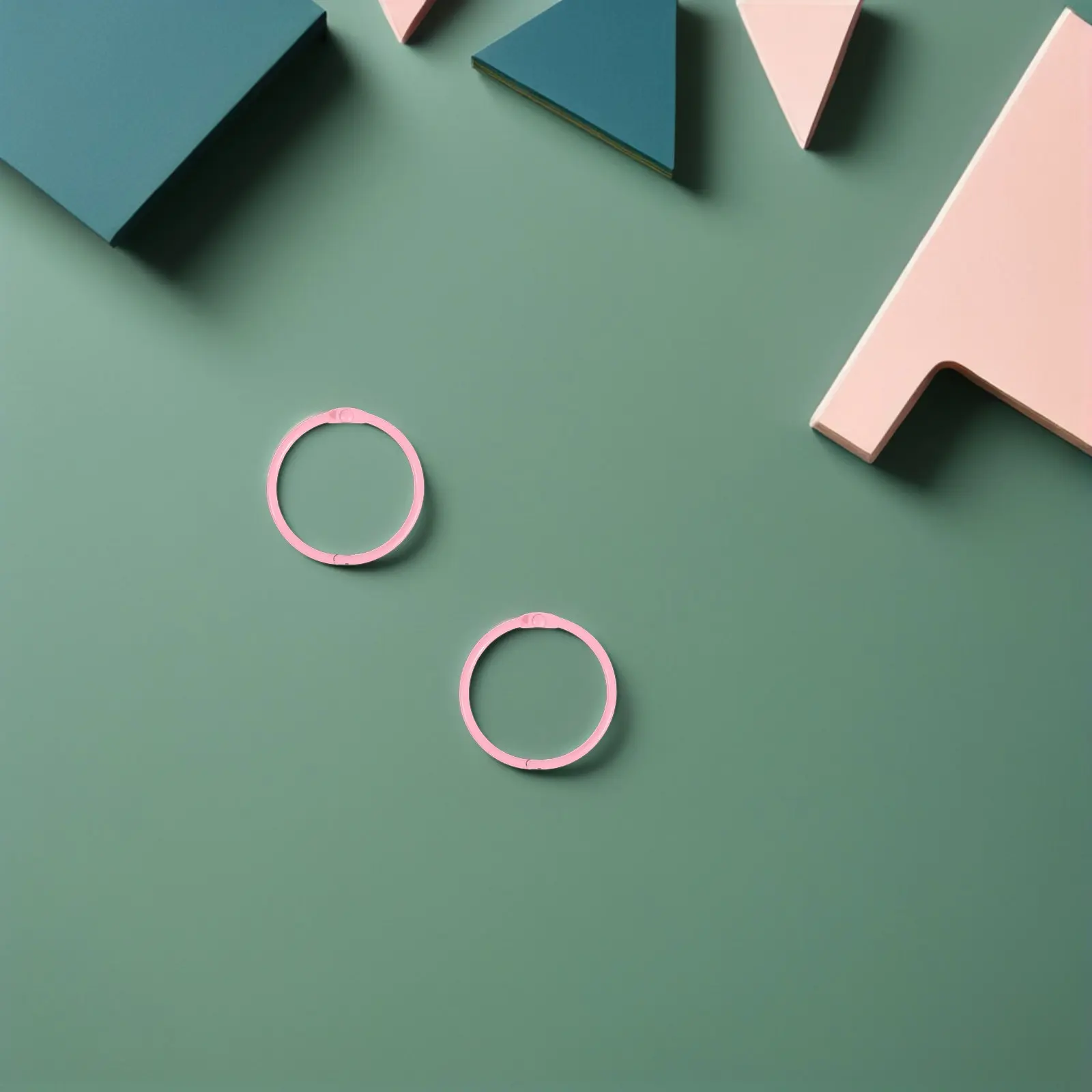 50Pcs Metal Binder Rings Loose Leaf Flashcard Clips Index Card Holder Organizer Rings Notebook Keychain Pink Office