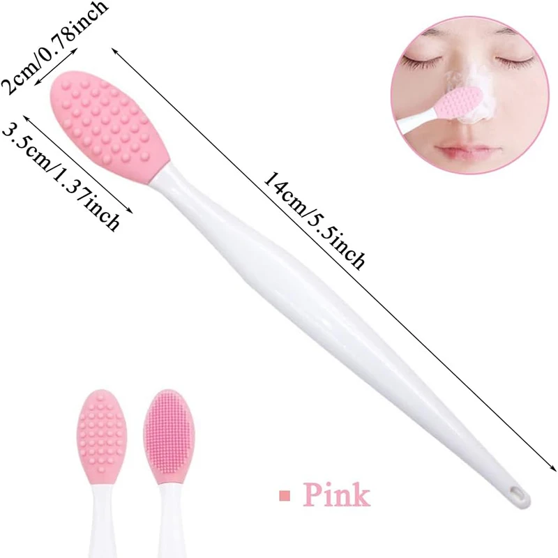 2팩 핑크 페이셜 클렌징 브러쉬 - 딥 포어 클렌징 및 메이크업 제거를 위한 홀리데이 스킨케어 세트 메이크업 브러쉬 클리너