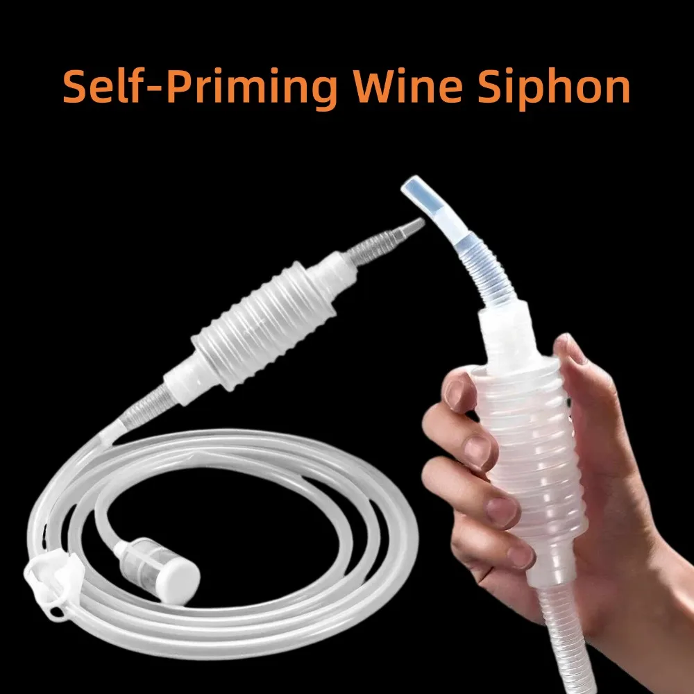 1Pcs 1.6M Manual Siphon Pump Hose Self‑Priming Liquid Transfer Tube With Filter Screen Home Brewing Accessory Bottling Supplies