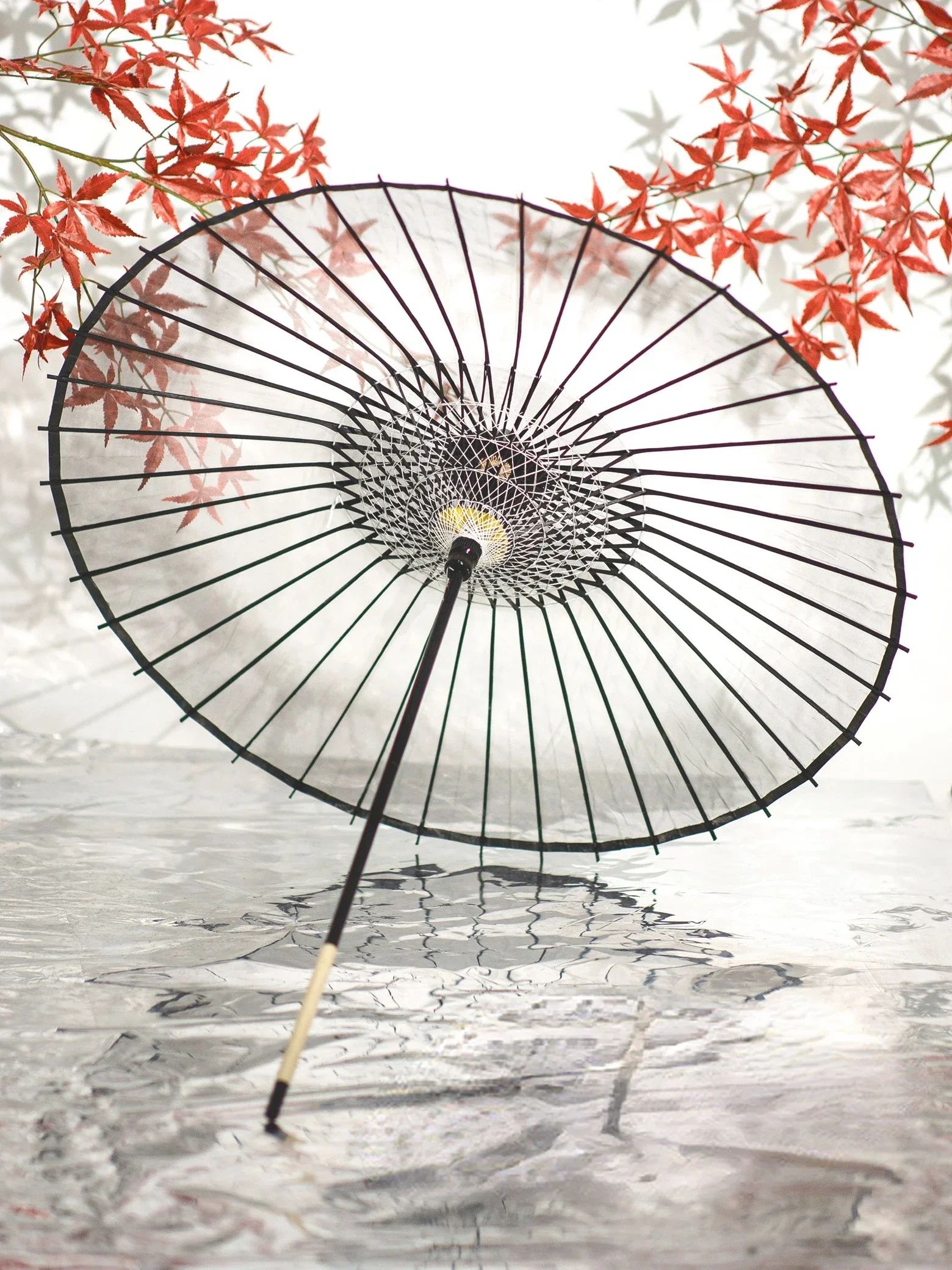 Лидер продажGu Yue Jing Hong, постепенный серый шелковый зонт в древнем стиле, сетка, красный зонтик для фотографий Zhi Zhu Xia Qi Ji