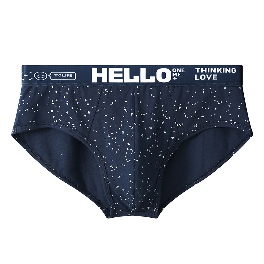 EXILIENS Cotton Print Underwear Men Brief Hot HELLO Cool Panties Mens Briefs BoxerShorts Man Male Underpants Size M-3XL PB3290