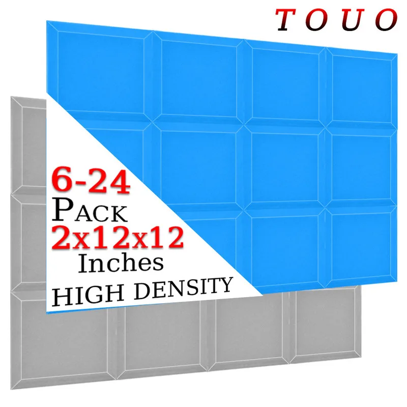 

TOUO Acoustic Foam 6/12/24 pcs Studio Acoustic Treatment Fireproof Soundproofing Sponge Soundproof Foam Home Sound-Absorbing