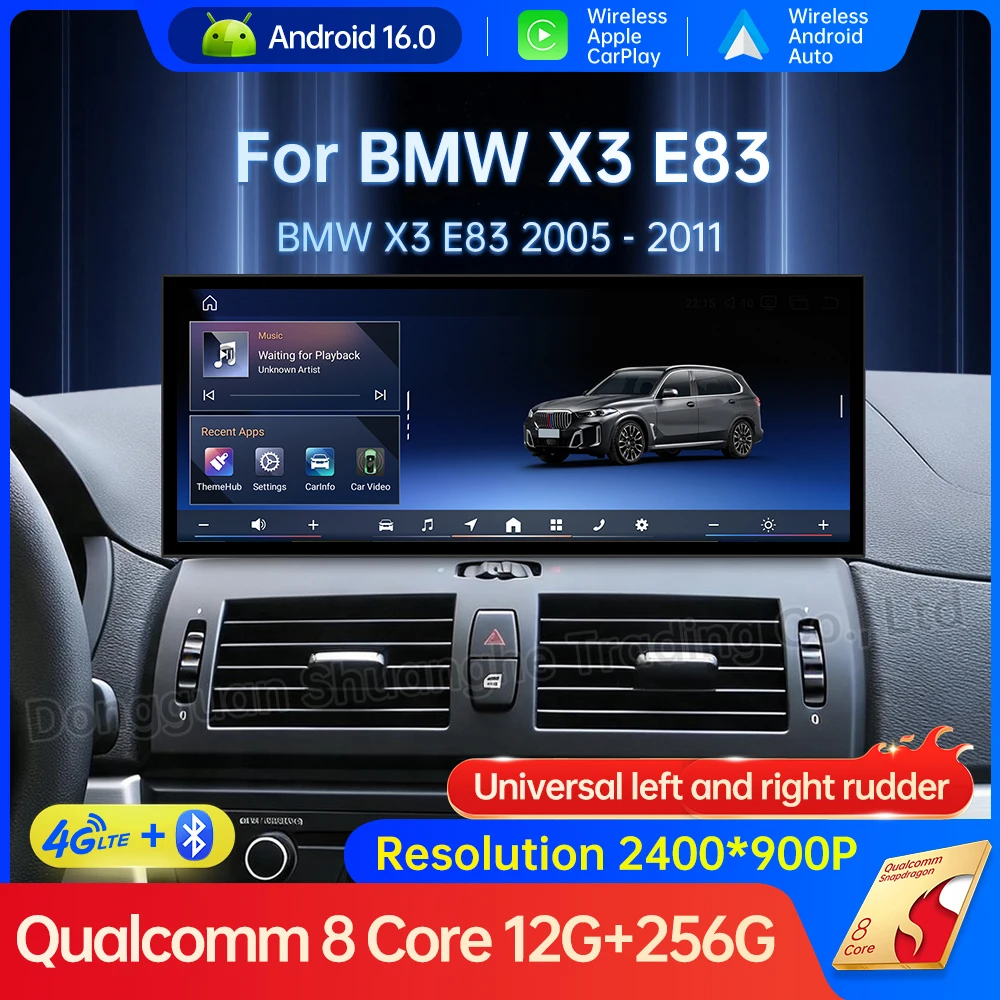 Wireless Auto Carplay DSP Car Radio Multimedia player for BMW X3 E83 2005 - 2011 Navi GPS Navi QLED Screen Android 16 BT 4G Wifi