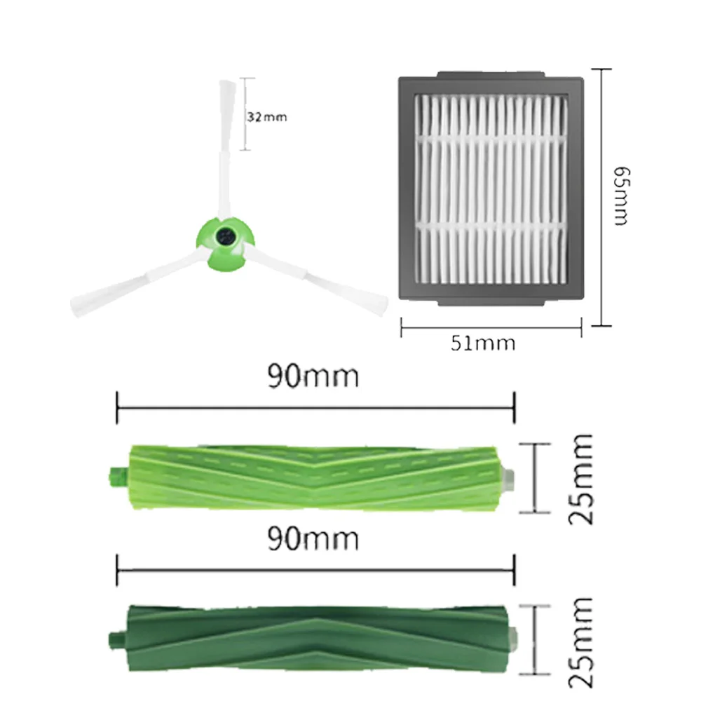Pièces de rechange pour aspirateur Robot iRobot Roomba i7 E5 E6 I Series, brosse principale + filtre + brosse latérale haute fibre
