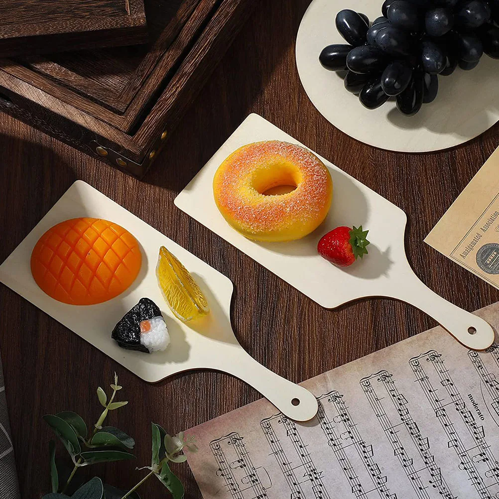 

4pcs Wooden Serving Trays Household Chopping Pizza Boards Kitchen Home Multi-Function Cutting Board Cheese Meat Tray Diy