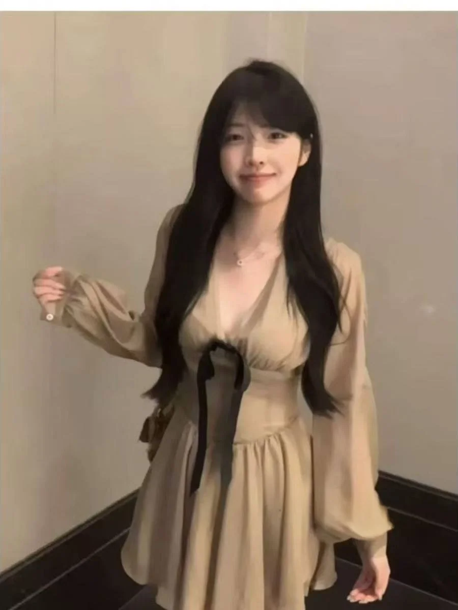 

Ele V-ne Knot irt Dr Женская зимняя новая тонкая юбка трапециевидной формы с высокой талией, повседневная юбка из полиэфирного волокна