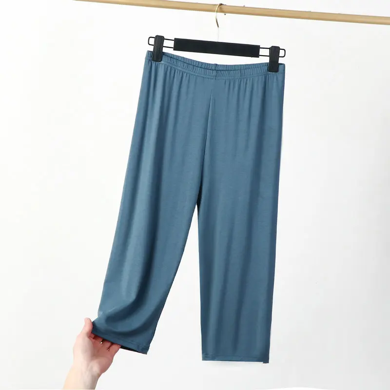 Pantalones de dormir XL-8XL para mujer, ropa de dormir holgada informal, 3/4 de longitud, para verano