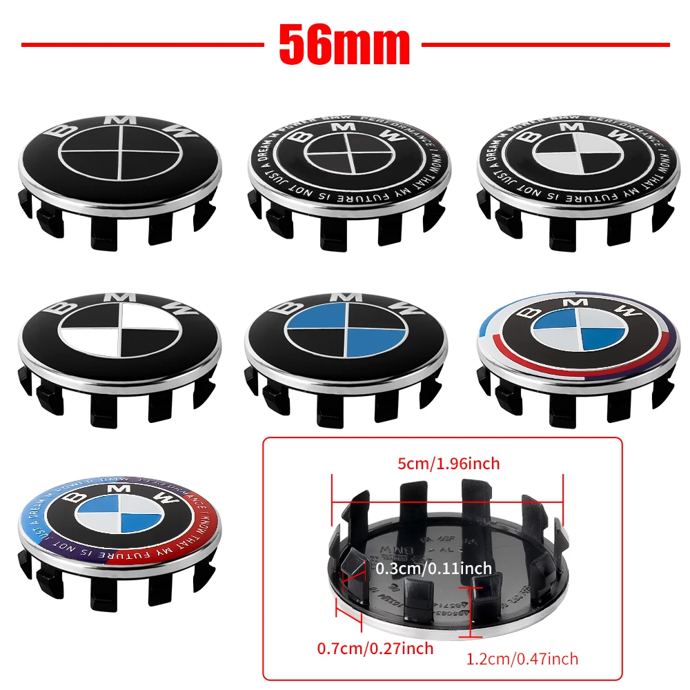 4pcs Car Rim Cover Wheel Hub Center Caps Badge for BMW M M1 M2 M3 E36 E46 E90 E60 F10 F30 E39 F20 E87 E92 G30 X5 E70 E91 G20 X1