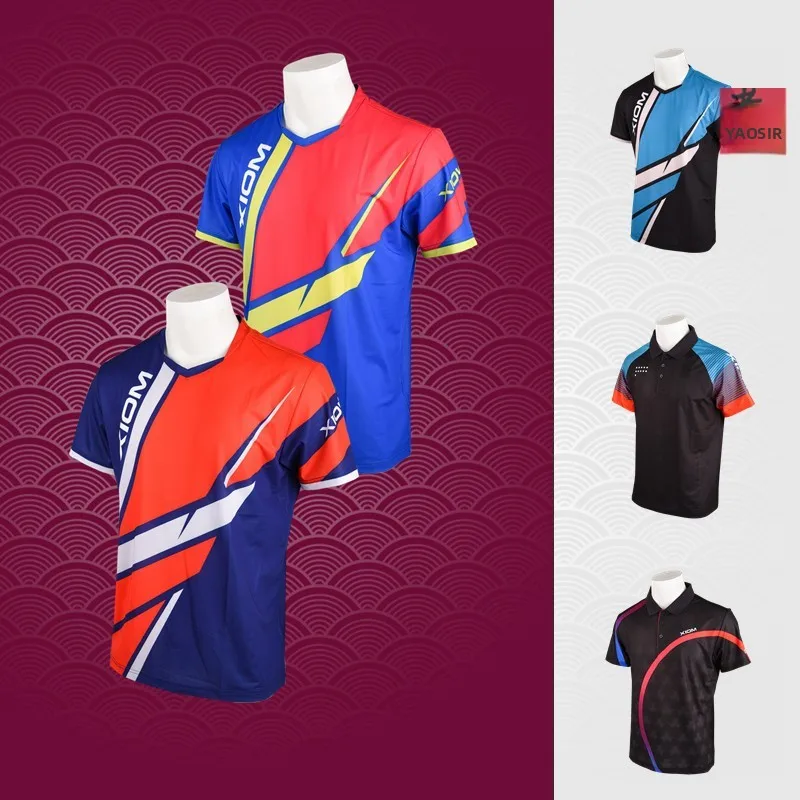 xiom-qui-dry-ort-sve-table-tennis-clothing-set-men's-women's-adow-light-t-irt-v-ne-moisture-ng-technology
