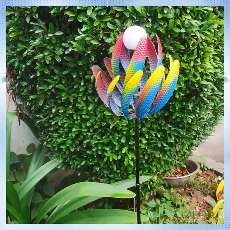 

AD-Garden Wind Spinners - Decorative Metal Stakes With Garden Stakes And Wind Powered Light - Yard Decor 18 X 18 X 105Cm