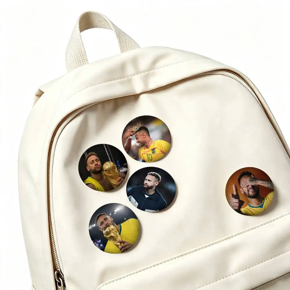 N-Neymar Jr Football Superstar 25mm 32mm 44mm 58mm 75mm Brooches Badges Pins for Accessories Gift