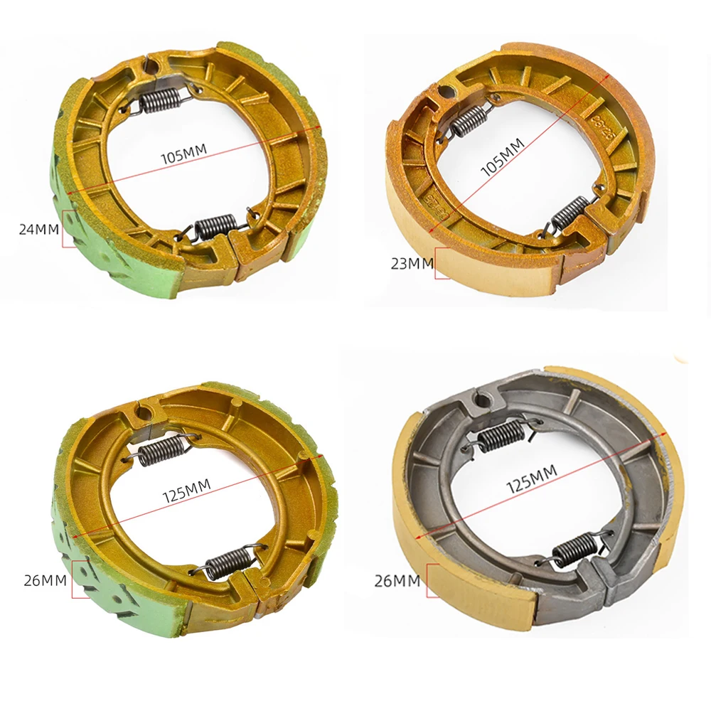90/110/130mm Motorcycle Brake Shoes Drum Brake Linings For CG125 GS125 AG50 TB50 Electric Scooter Tricycle Rear Front Brake Shoe