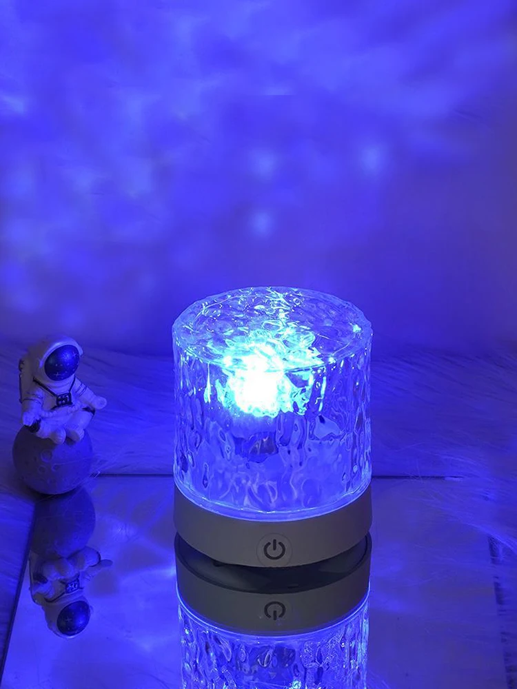 Dynamic Rotating Night Light No Noise Rotating Projector Lamp Crystal LED Light 16 Color Bedroom Livingroom Decoration Lamp