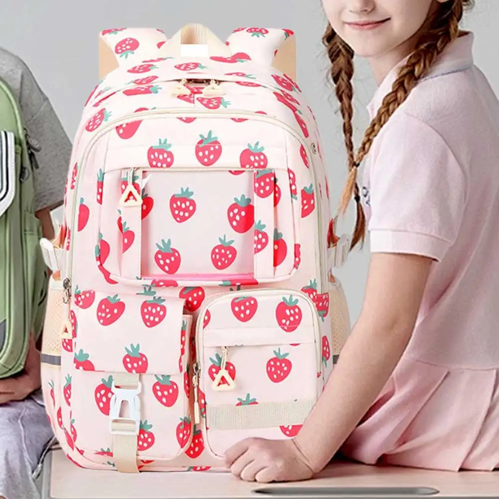 3 Piece Set Kids Backpack with Lunch Bag & Pencil Pouch Lightweight School Backpack for Elementary Middle School Student Girls