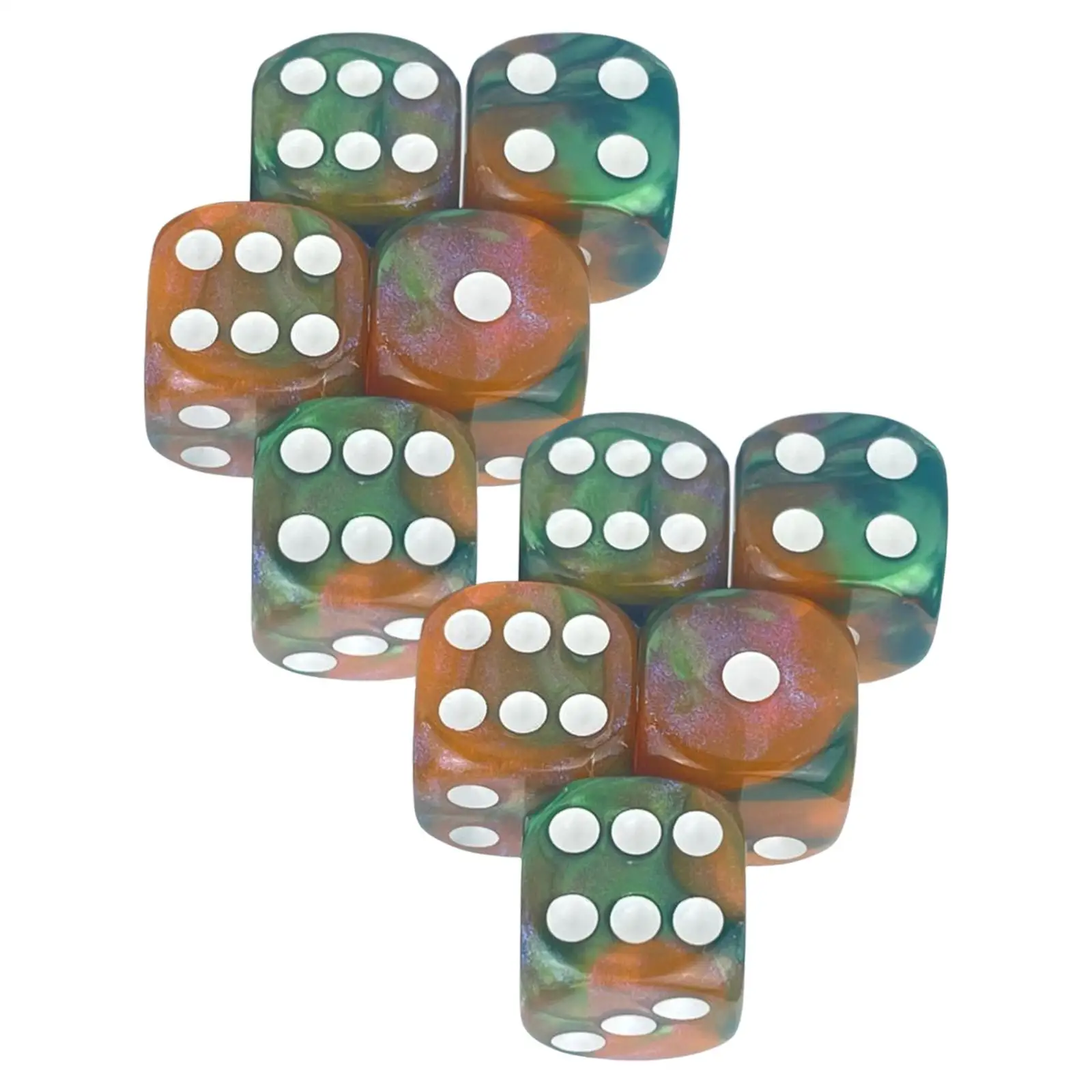 

10 Pieces D6 Dices Set Polyhedral Dices 16mm for Party Supplies