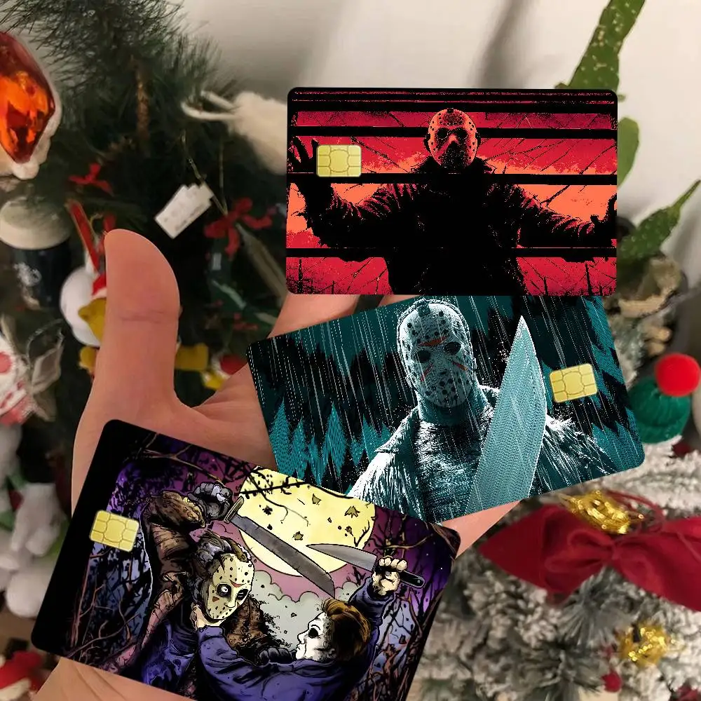 فيلم رعب جيسون V-Voorhees أنيمي ينفق أو حفظ قذيفة مضحكة على قبالة رقيقة جدا لا تتلاشى ملصق غطاء الجلد فيلم للخصم