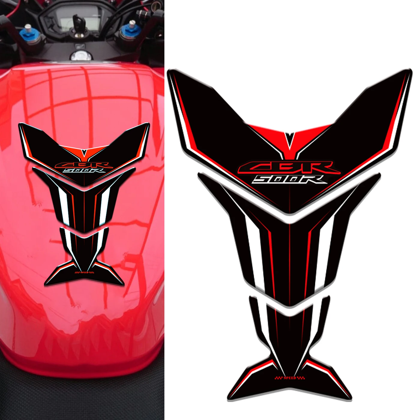 Stiker pelindung 3d, aksesori sepeda motor untuk Honda CBR500R 2024, stiker bahan bakar 3d, perekat