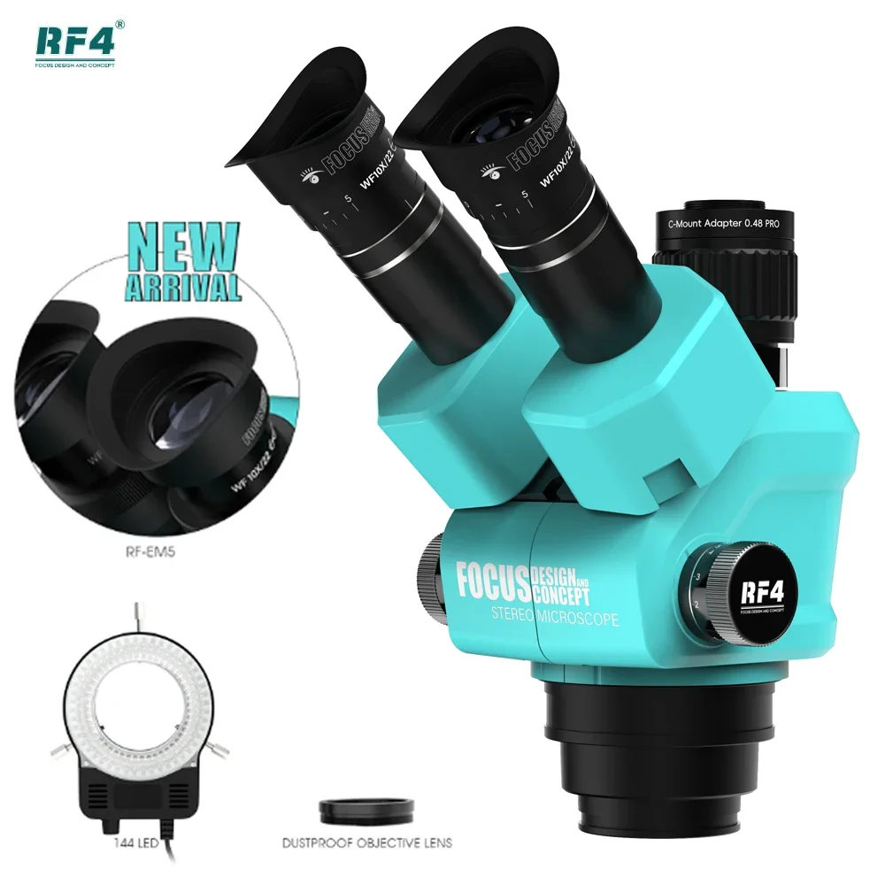 RF4 RF-6555PRO MAX Triocular Microscope Head Improves The Service Life Of Dust Control For Phone PCB Soldering Microscope Tool