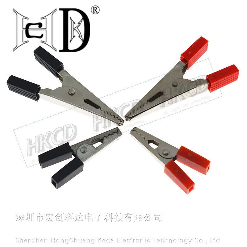 5pcs Red Black Alligator Clips Crocodile Terminal Test Electrical Battery Crocodile Clamp 33mm/48mm