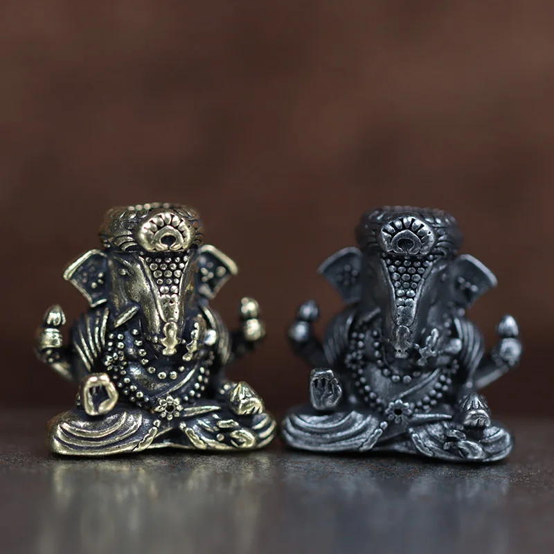 Thailand Elephant God Brass Knife Beads EDC DIY Paracord Woven Bracelets Lanyard Pendants Accessories Outdoor Tool Hangings