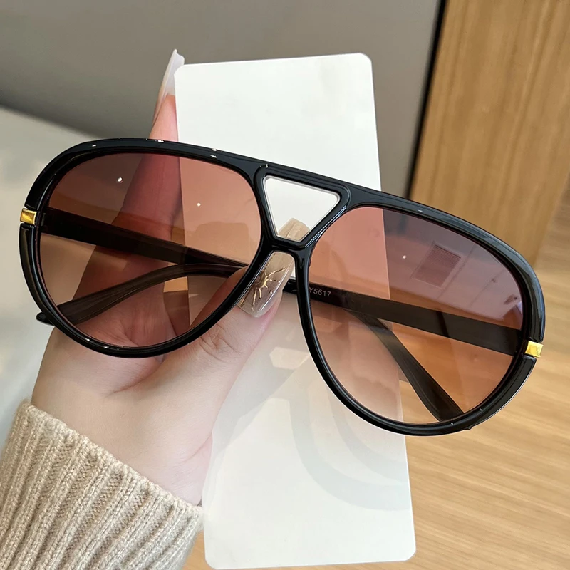 แว่นกันแดดทรงนักบินกรอบใหญ่แฟชั่นใหม่สำหรับผู้หญิง แบรนด์ดัง สำหรับฤดูร้อน เดินทางกลางแจ้ง แว่นกันแดดผู้หญิง หลายสี