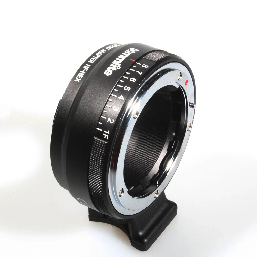 Commlite CM-NF-NEX Lens Mount Adapter with Aperture Dial, Nikon G,DX,F,AI,S,D type Lens to Sony E-Mount NEX Camera, Nikon G -NEX