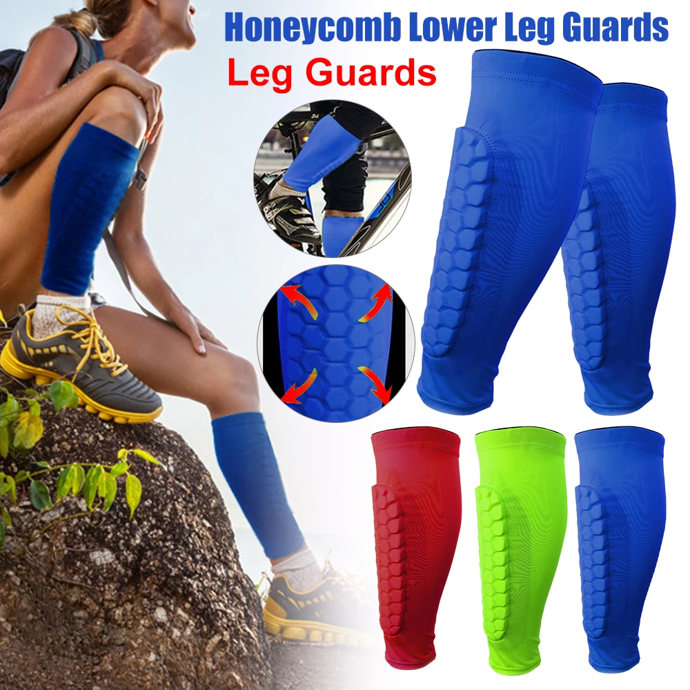 Honeycomb Soccer Shin Guard Football Sports Legging Shields Anti-collision Leg Protector Elastic Sweat-absorbing Shinguards