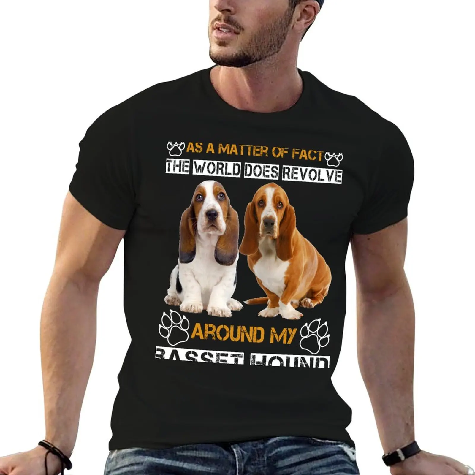 Basset Hound T-Shirt Casual Basic Short Sleeve T-Shirt