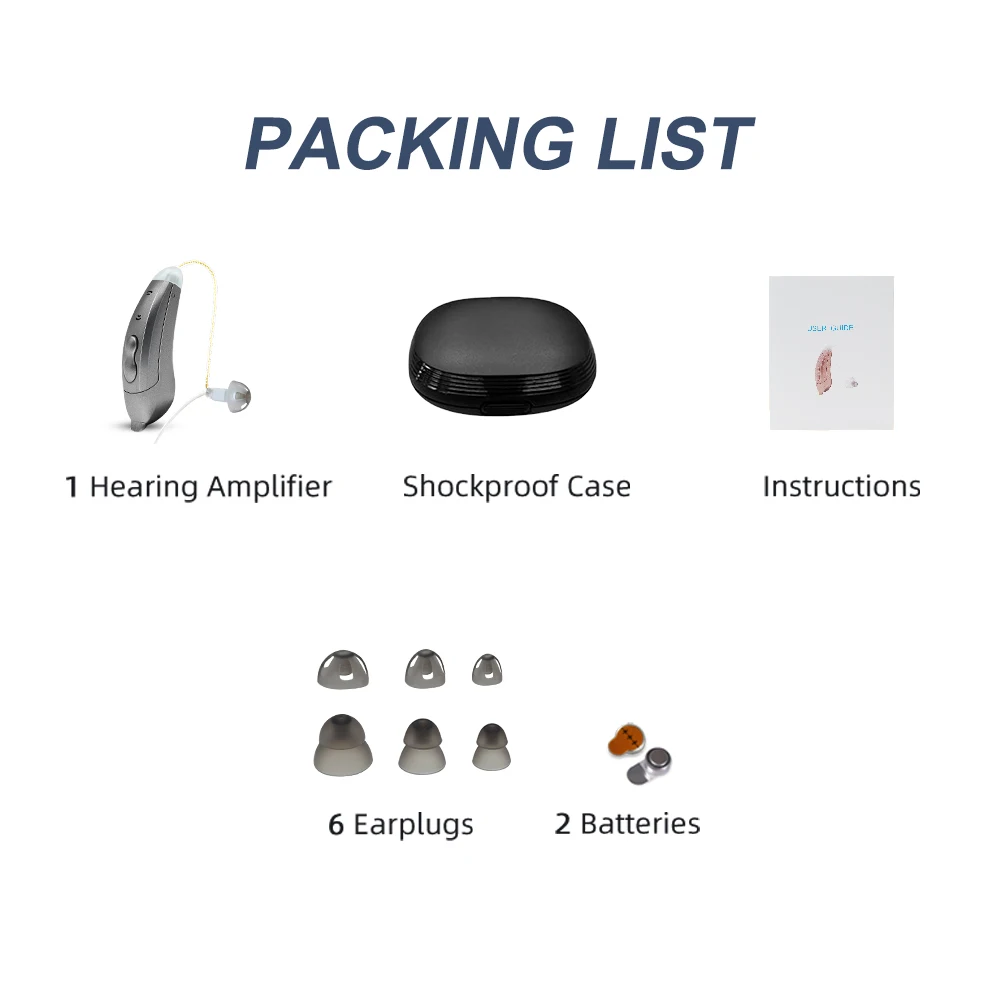 Digital Hearing Aids with Bluetooth Audifonos 10 Channels Mild to Moderate Loss Invisible Portable Adjustable Sound Amplifier
