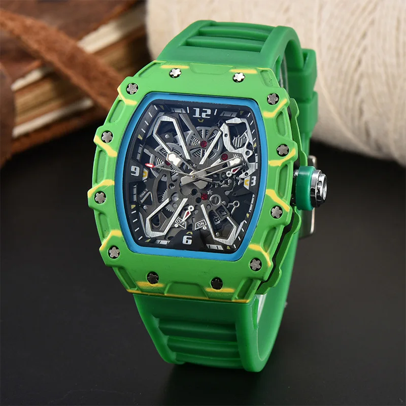 Foreign trade new men\'s watch wholesale color line hollow dial quartz watch simple fashion watch spot
