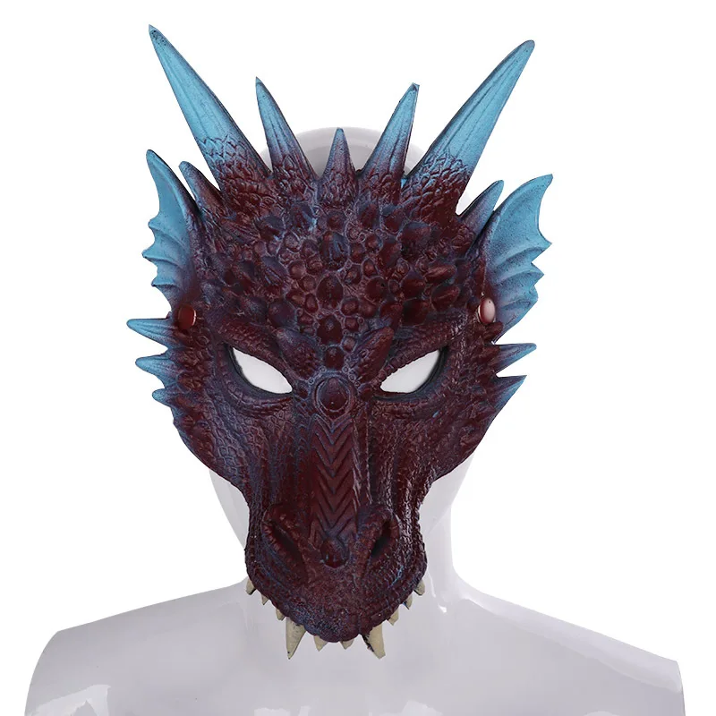 Upgraded High-Quality PU Foam Dragon Mask for Halloween MARDIGRAS Carnival Party 3D Dragon Head Face Decoration COS Accessories