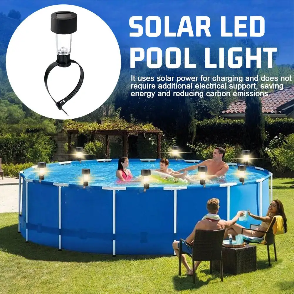 1/6Pcs Solar Pool Light Frame On The Ground For Swimming Pool Waterproof Outdoor Pool Enclosure Fence Decorative Accessories