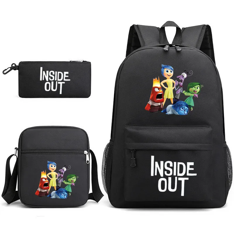 Fashion Inside Out 3pcs Children Backpacks Students Schoolbags Pencil Case Shoulder Bags Backpack Boys Girls School Bags Sets