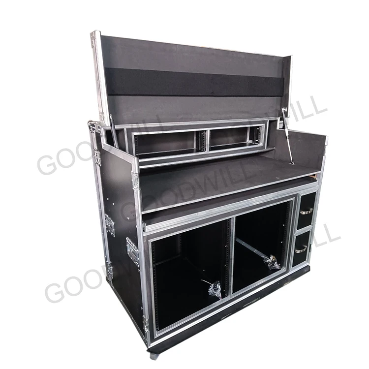 

Customized 12U Rack Workstation Flight Road Case for Rolling Production Video Production