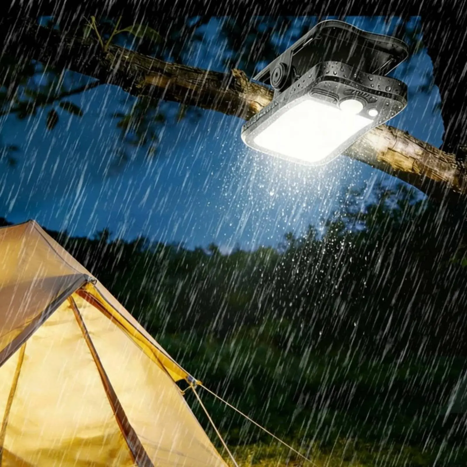 Solar Clip Light Long Battery Life Clamp-on Camping Lantern Hanging Tent Lamp Portable Outdoor Lighting Rechargeable for Fishing