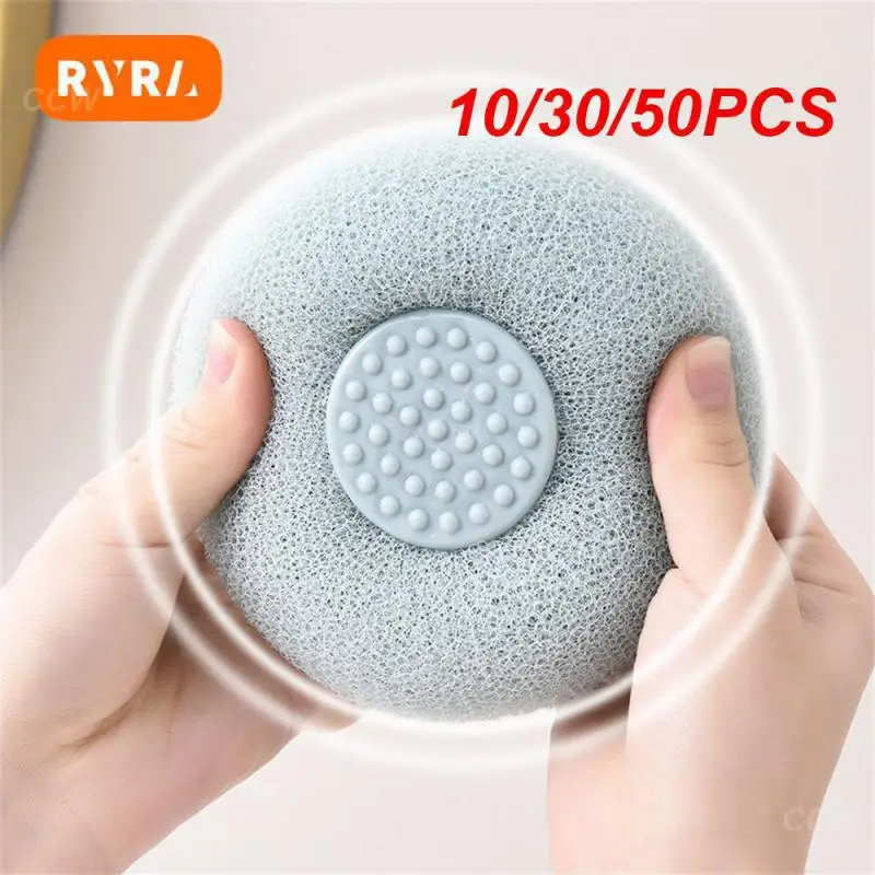 10/30/50PCS Spa Bath Ball Dense Mesh Durable Green Houseware Bath Flower Easy To Foam Massage Bath Blue Toiletries