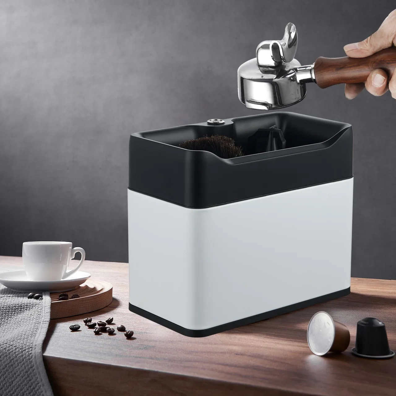 

Efficient Professional Commercial Barista Tools Espresso Portaflter Cleaner Automatic Electric Knock Box
