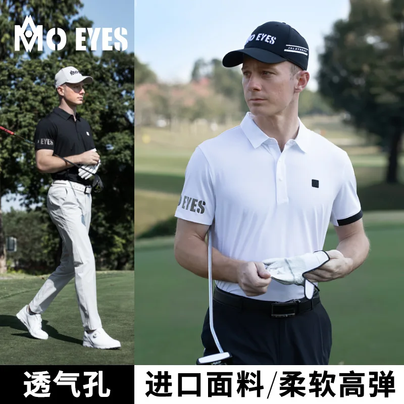 

MO EYES Спортивная одежда для гольфа, мужская футболка с короткими рукавами весна/лето, дышащий спортивный топ из импортной ткани