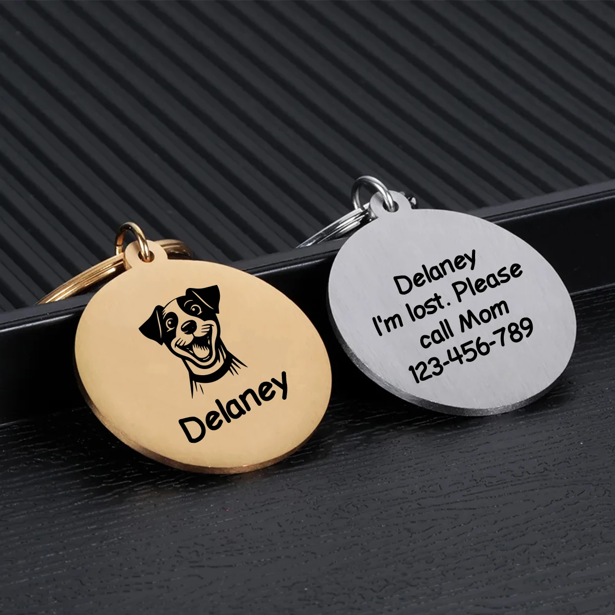 1pc Funny Cool pug Custom Name and text Personalized Dog Tags Pets Name Tags  Cat Tags Engraved Pet ID Name Collar Tag