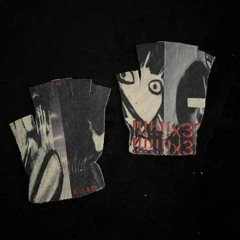 Vintage Y2k Gloves Unisex Skeleton Half Finger Gloves Glow In The Fingerless Stretch Knitted Winter Mittens  Emo Girls 2000s Top