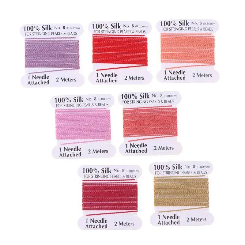 For Women DIY Jewelry Making 8# 0.8mm*2meters Factory Price Multicolor 100% Natural Pink Black White Silk Cord
