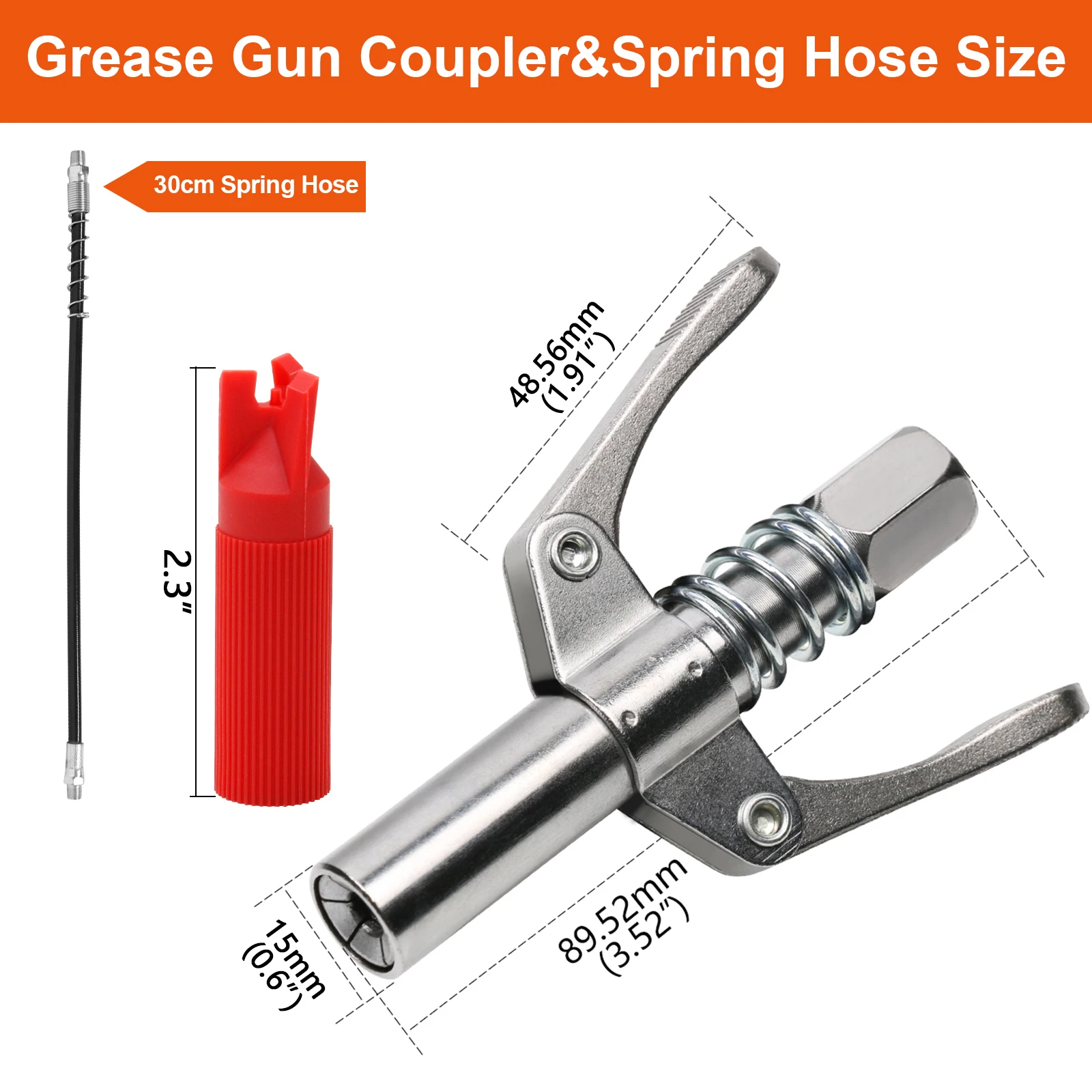 Lock On Tool Grease Gun Accessories Coupler Heavy-Duty Double Handle Quick Release Nozzle Oil Pump Car Syringe Lubricant Tip