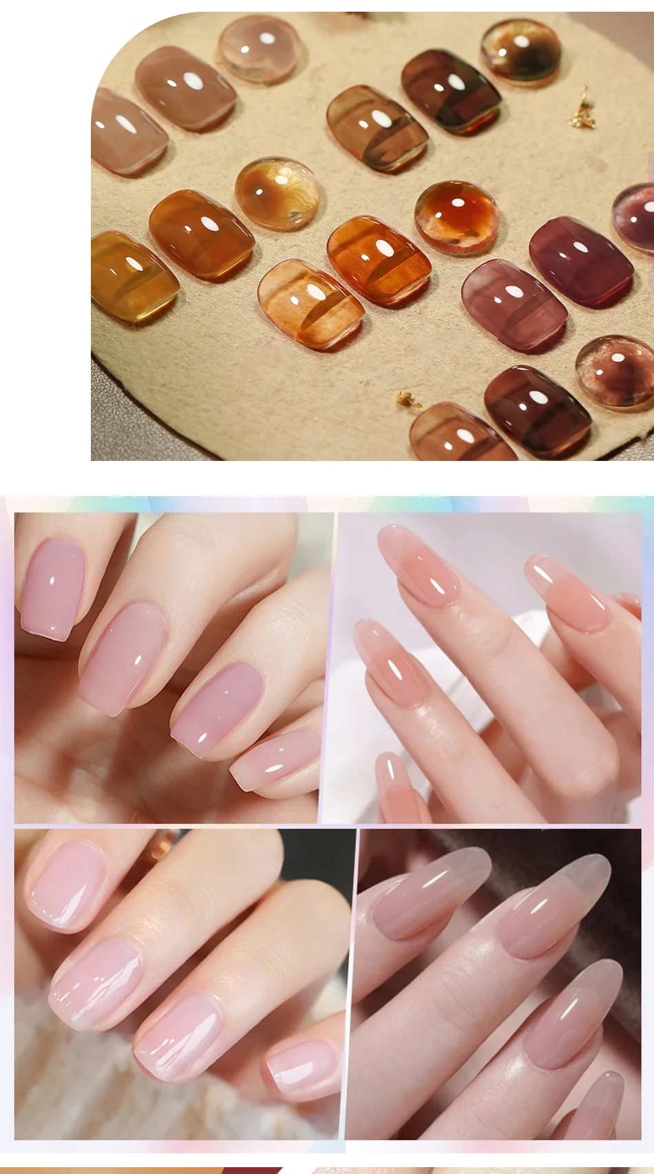 BORN PRETTY 10ml Nude Brown Jelly Nagelgel-Lack Herbst Winter Transparentes Soak-Off UV LED Nagelgel für Nagelkunst Salon DIY – Detail 2