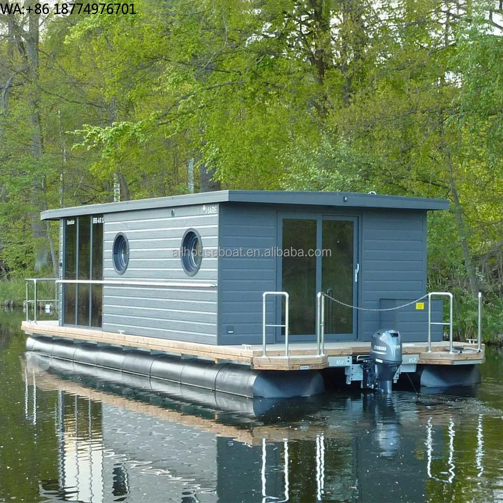 Vacation Sea Housing Aluminum Comfortable Houseboat Water Floating House Boat for Rental