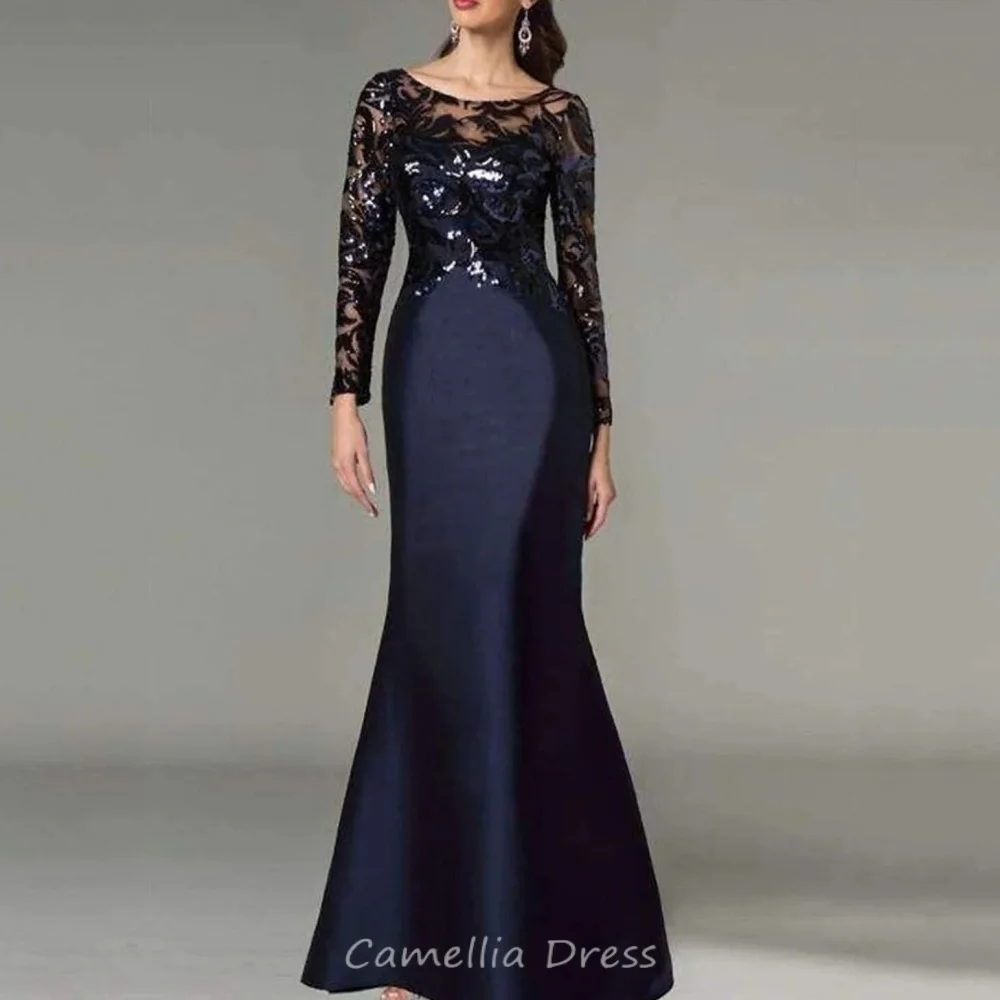 فستان أم العروس للنساء فستان رسمي مخصص بأكمام طويلة فستان عتيق لحفلات الزفاف حورية البحر فيستدو إنفيتادا بودا