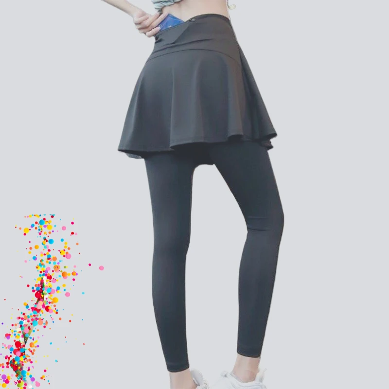 Invisible Crotch Pants Tied Feet and Thin High Waist Trousers Skirt Yoga Square Dance, Full Open, Dating, Convenient Gothic