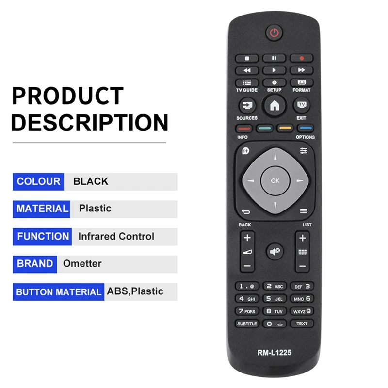 Mando a distancia para TV Philips, RM-L1225, 398GR8BD1NEPHH 47PFH4109/88 32PHH4009 40PFH4009 50PFH4009