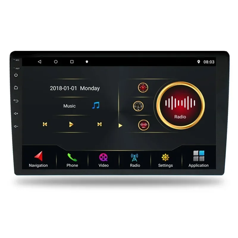 9-calowe podwójne 2 din android 10.1 radio samochodowe stereo odtwarzacz GPS wifi 2USB telefon link ekran dotykowy android samochodowe radio samochodowe wideo