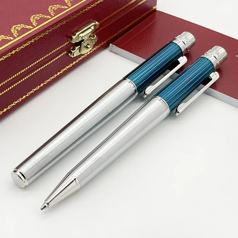 Blue Texture Metal Rollerball Ballpoint Pen With Serial Number Writing Smooth Luxury Stationery