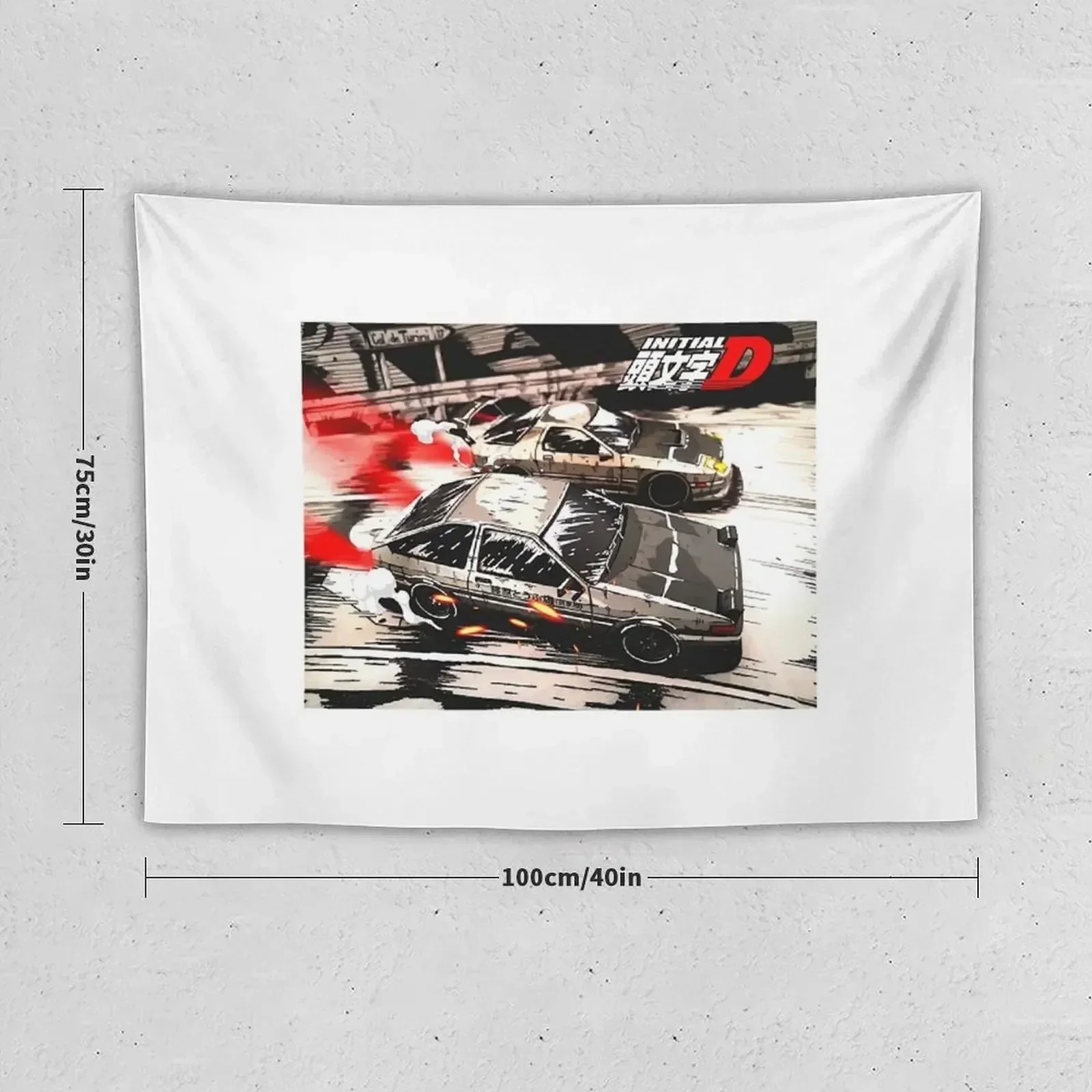 Initial D T-ShirtAnimauto - Takumi vs Ryosuke - Initial D Tapestry Room Decorator Decorative Paintings Tapestry